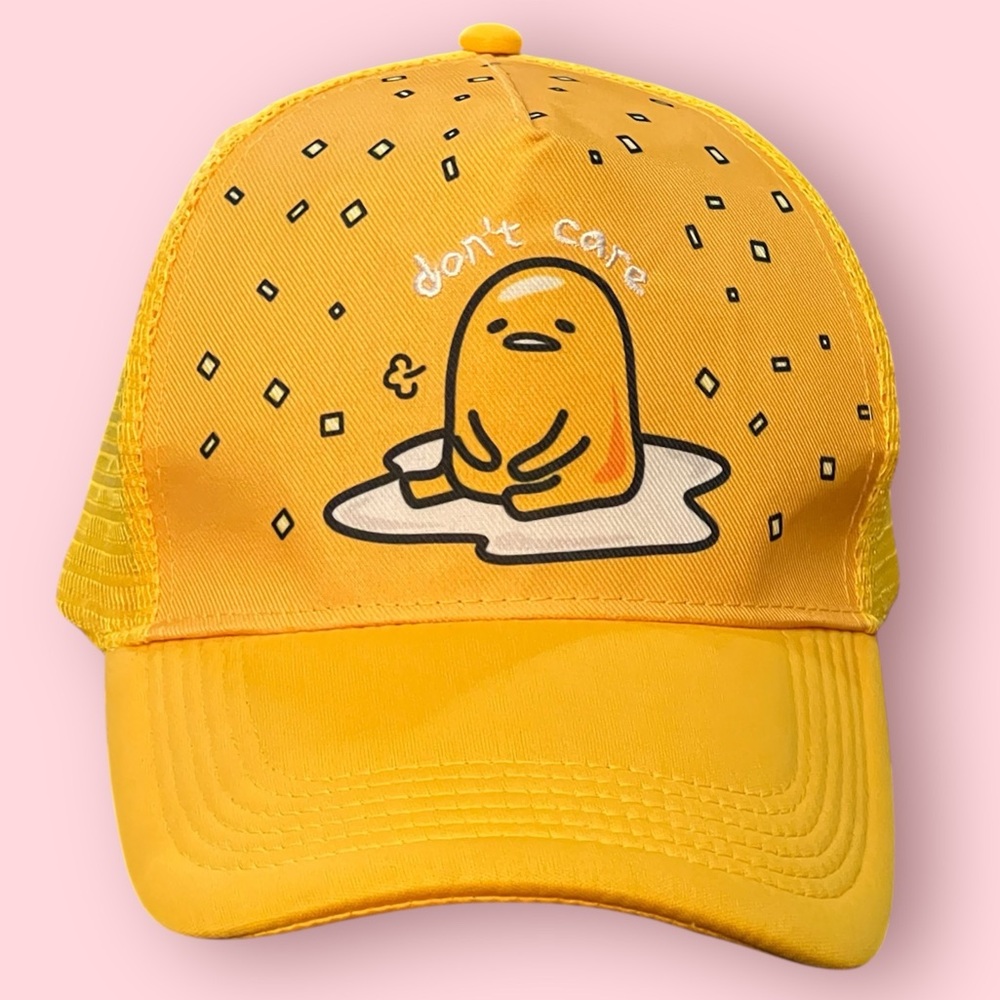 Sanrio Gudetama Lazy Egg Snapback Adjustable Yellow Cap / Hat (Don’t Care)